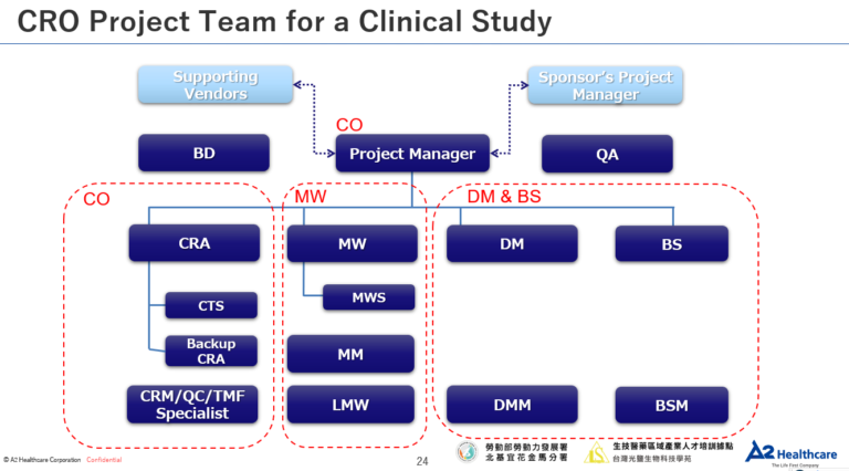 臨床試驗CRO公司內的組織架構