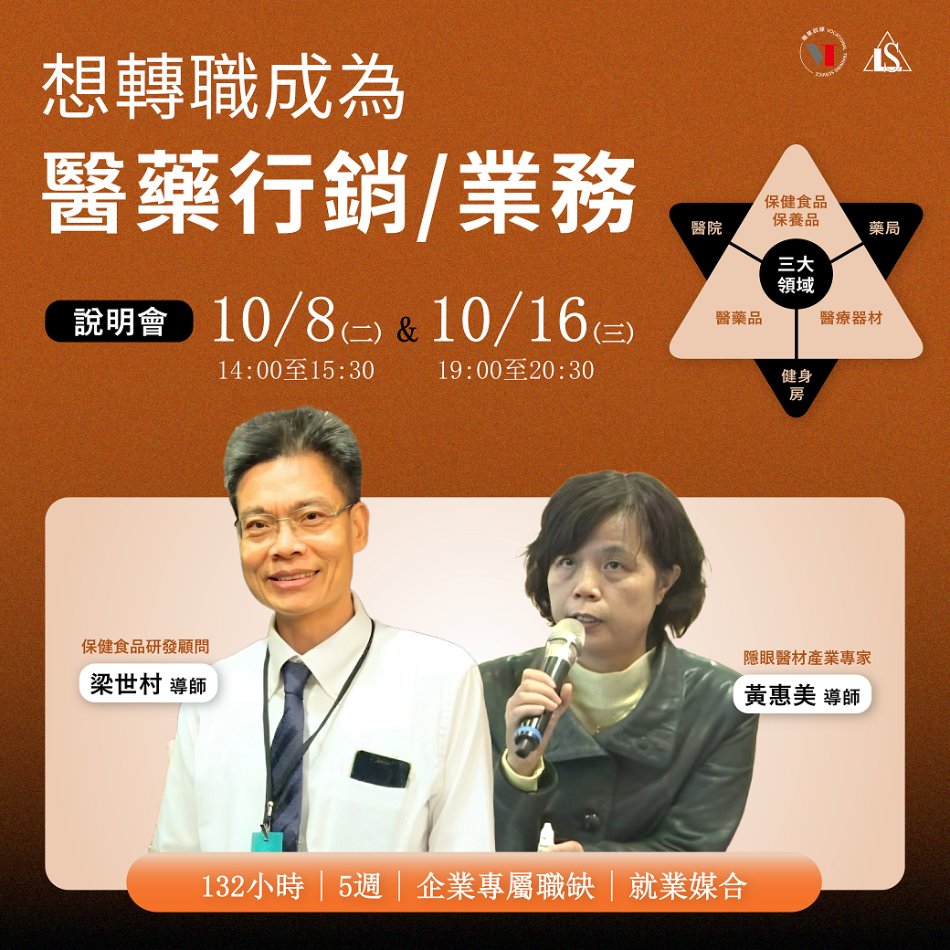 You are currently viewing 【大健康醫藥產業行銷及業務實戰班說明會】（兩場次）